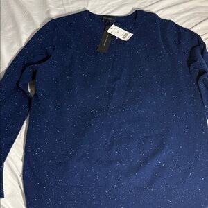 Banana Republic Womn’s Navy Speckled Crewneck Sweater 100% Cashmere